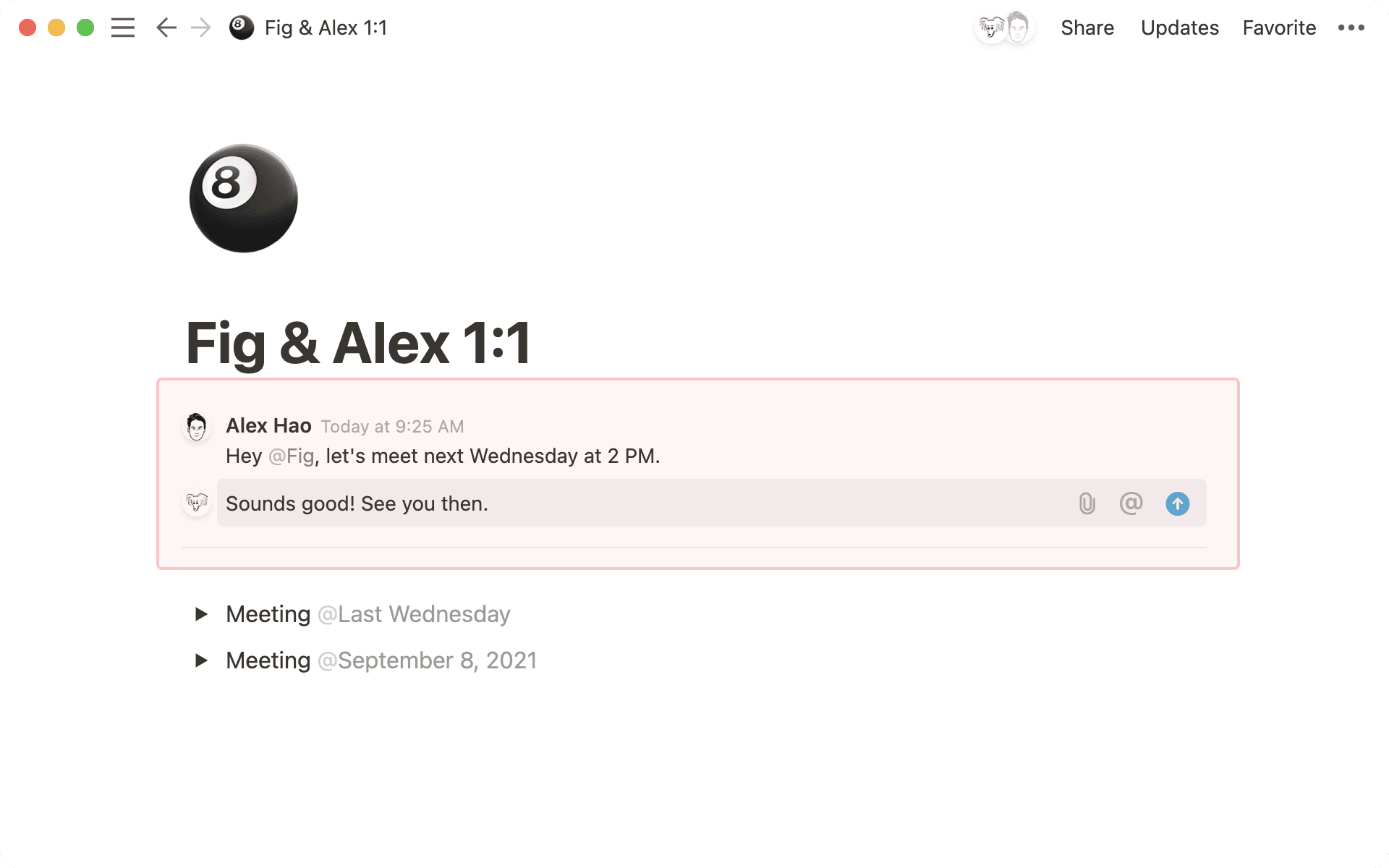 Comments – page comment
