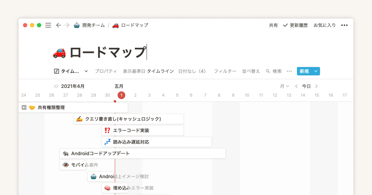タイムラインビューでチームのために生産性の高い計画を立てる