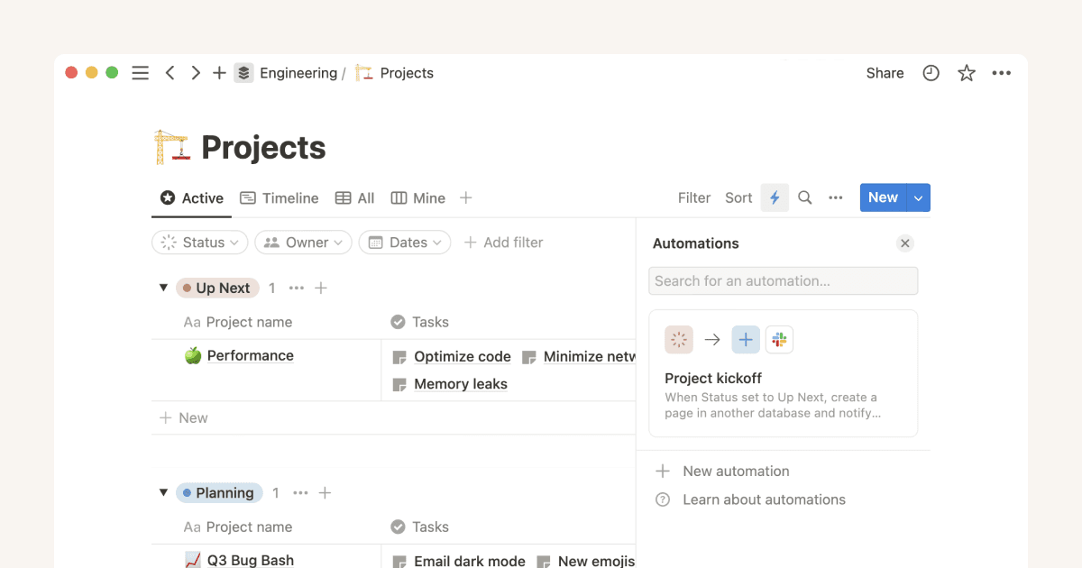 Simplifica la gestión de proyectos con automatizaciones de bases de datos