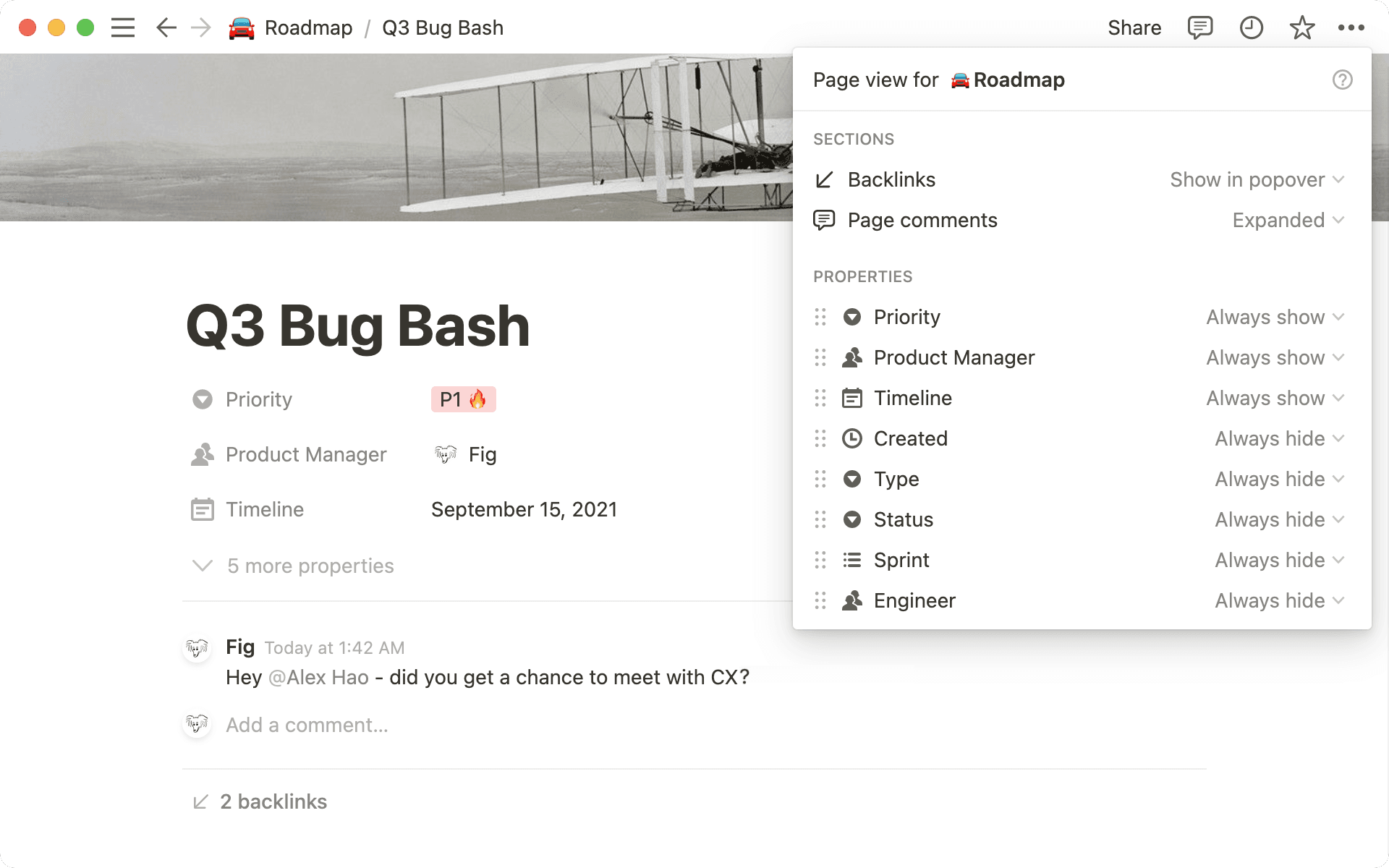 Customise database page