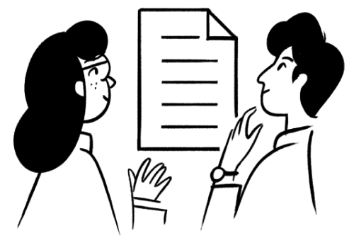 일러스트 – 문서를 보는 사람들