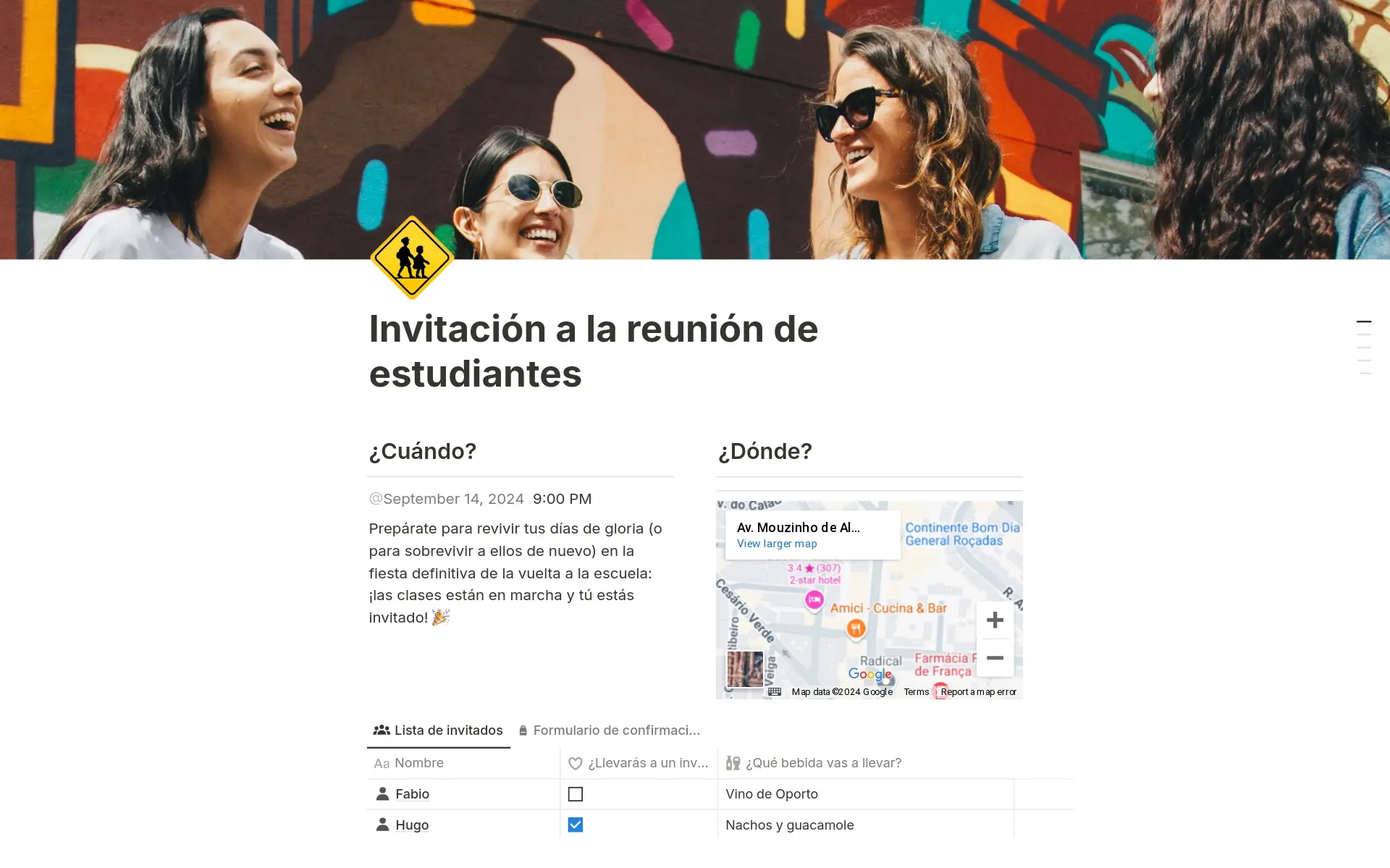 Vista previa de una plantilla para Invitación de fiesta con confirmación de asistencia
