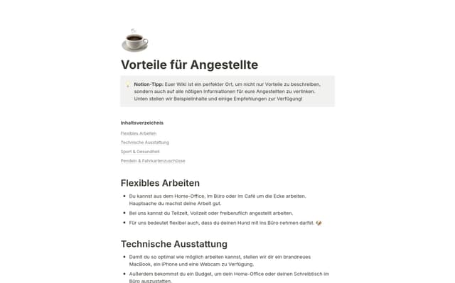 Leistungen für Mitarbeitende