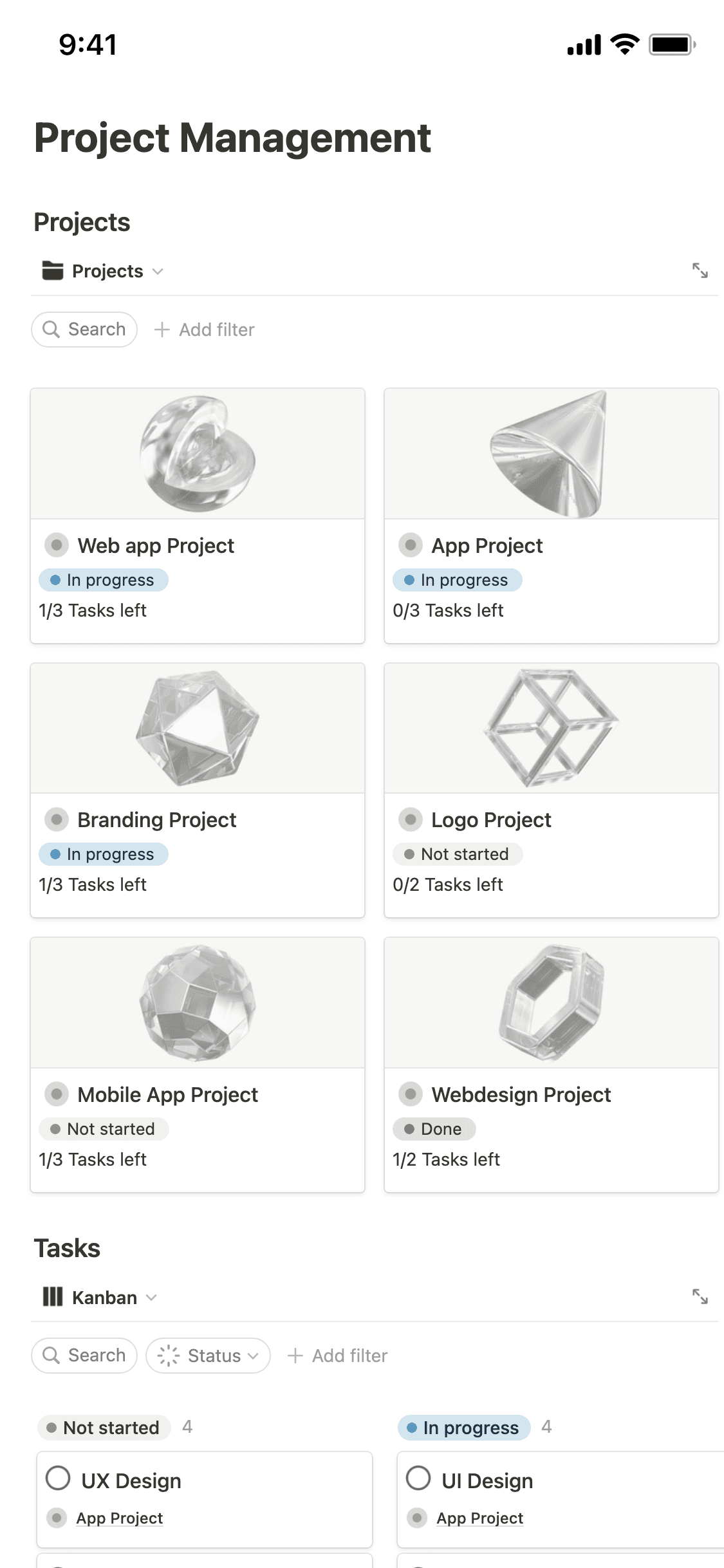 A screenshot of Notion’s mobile app