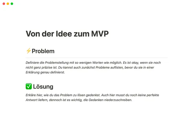 Von der Idee zum MVP